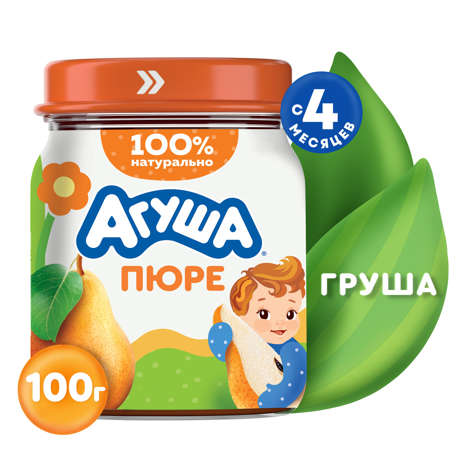 Пюре Агуша Груша с 4 мес 100 г - фото 1