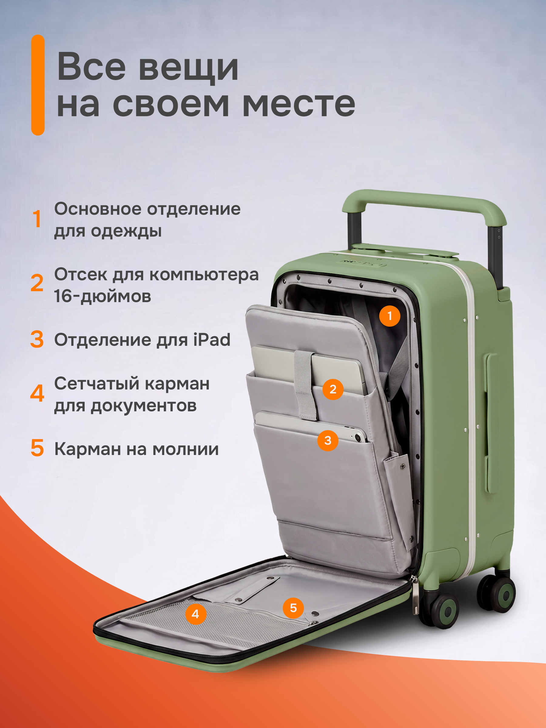 Чемодан MIXI M-9275 - фото 5