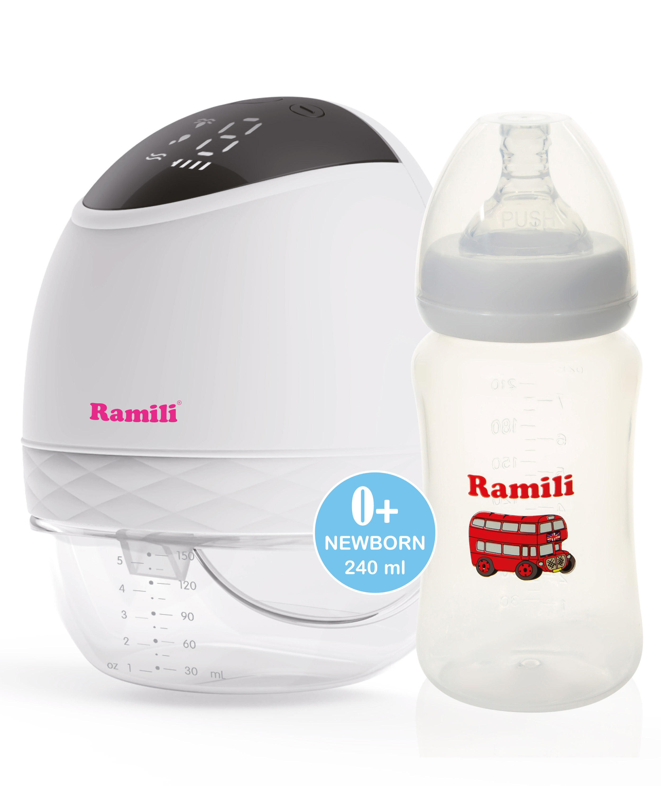 Молокоотсос двухфазный электрический Ramili SE500240ML с бутылочкой - фото 3