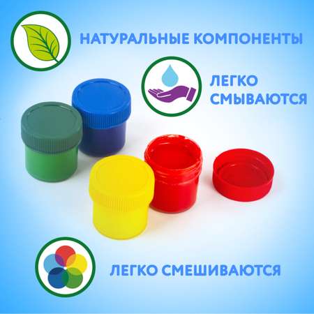 Краски пальчиковые Юнландия 6 цв.