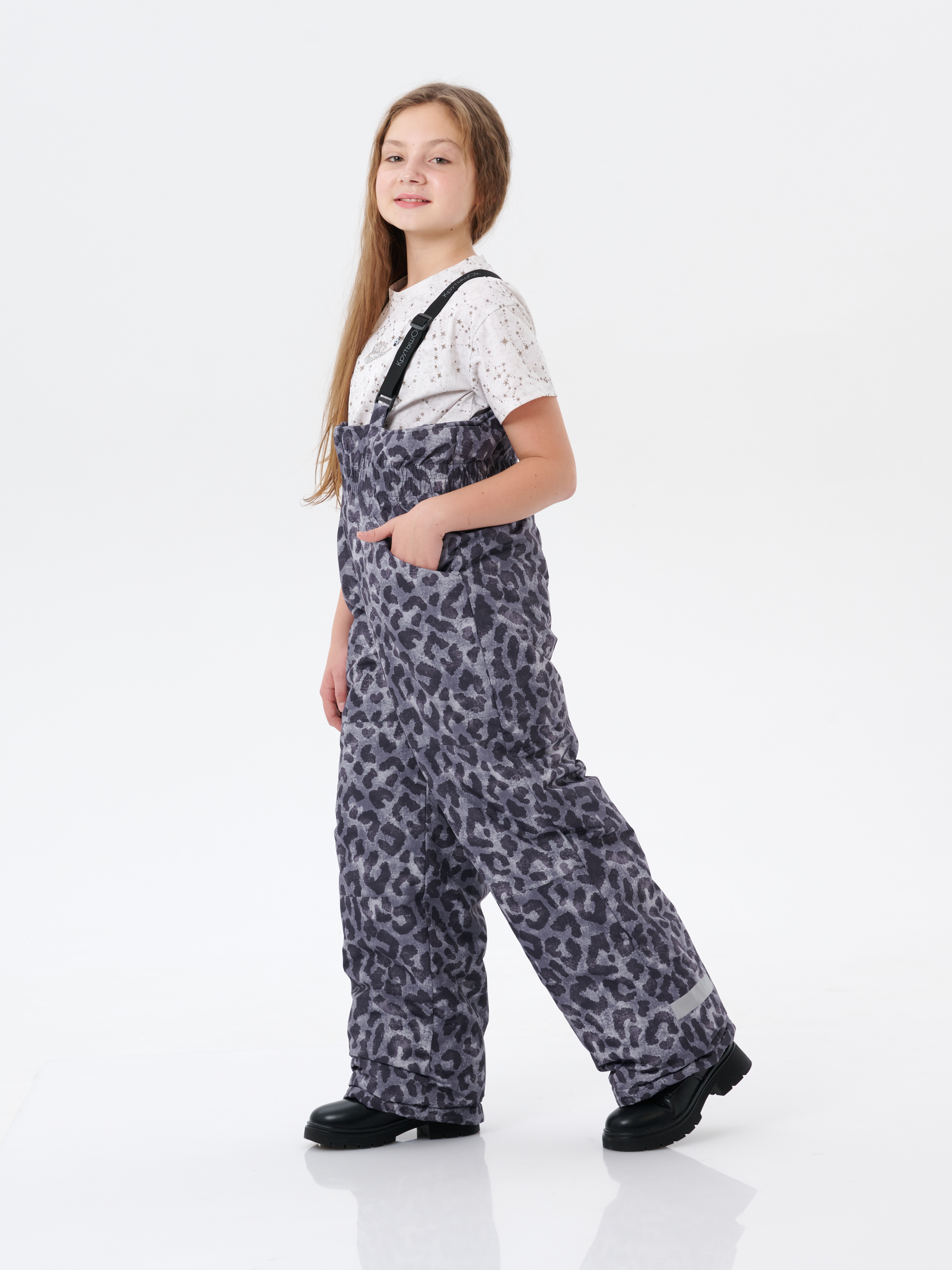 Брюки утепленные КрутышОк Т-067 серый леопард - фото 4