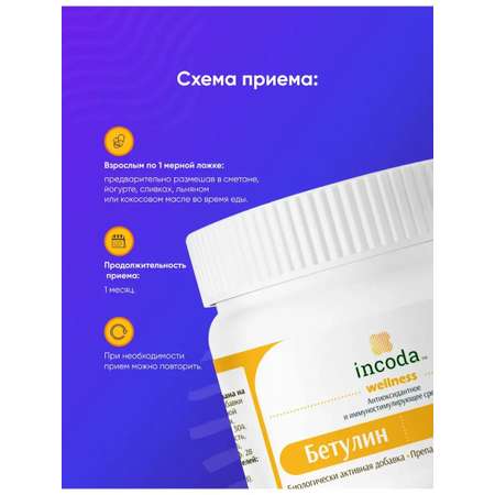 Бетулин Wellness Incoda для похудения, контроль аппетита, 50гр