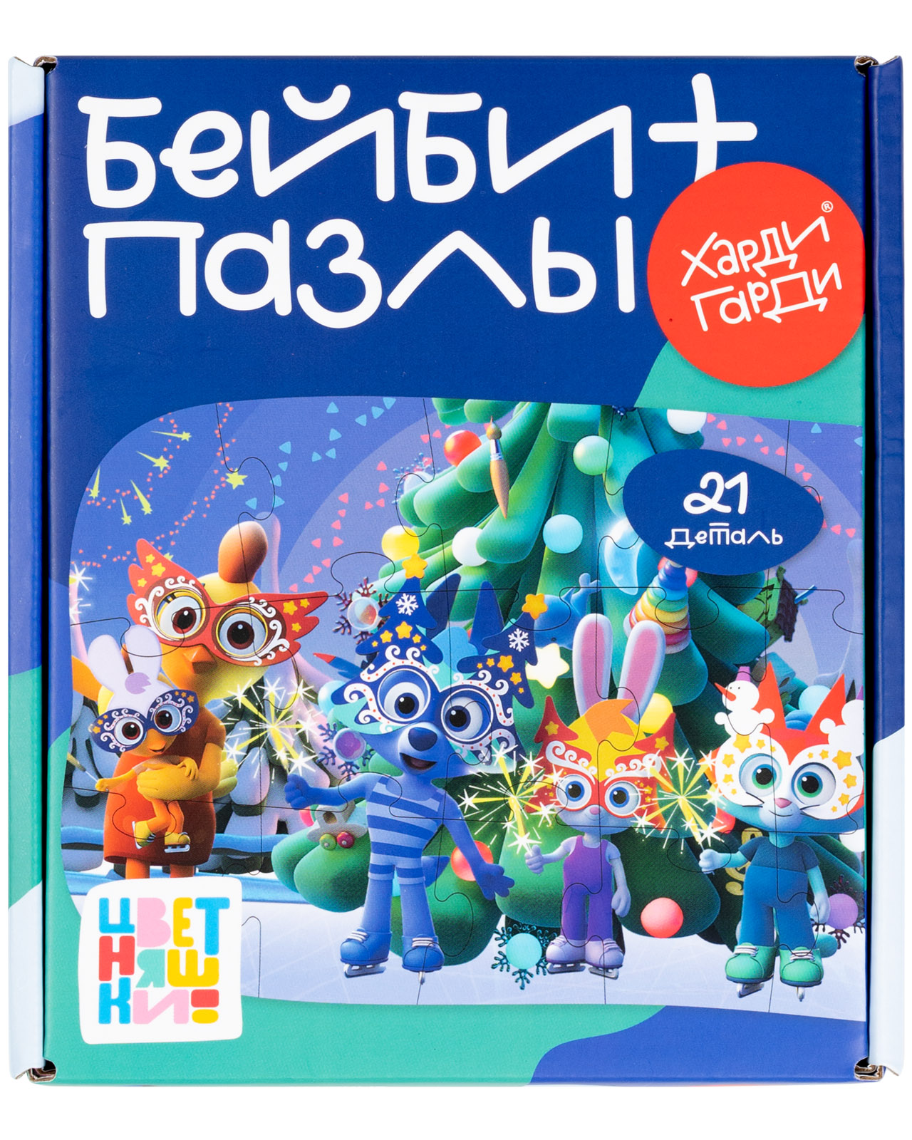 Пазл Харди Гарди фигурный Цветняшки новогодние классический - фото 1