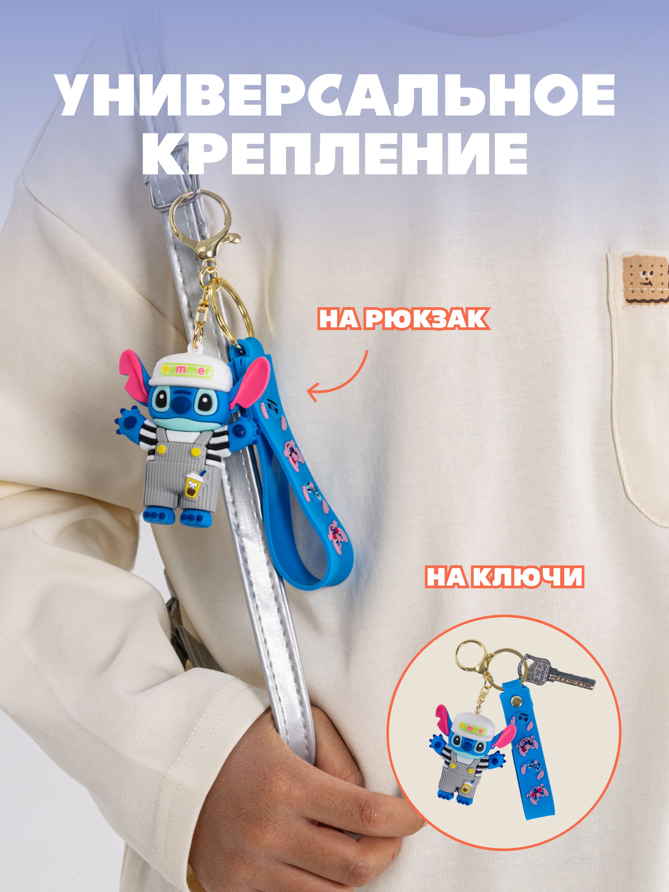 Мягкая игрушка Stitch в комбинезоне - фото 4