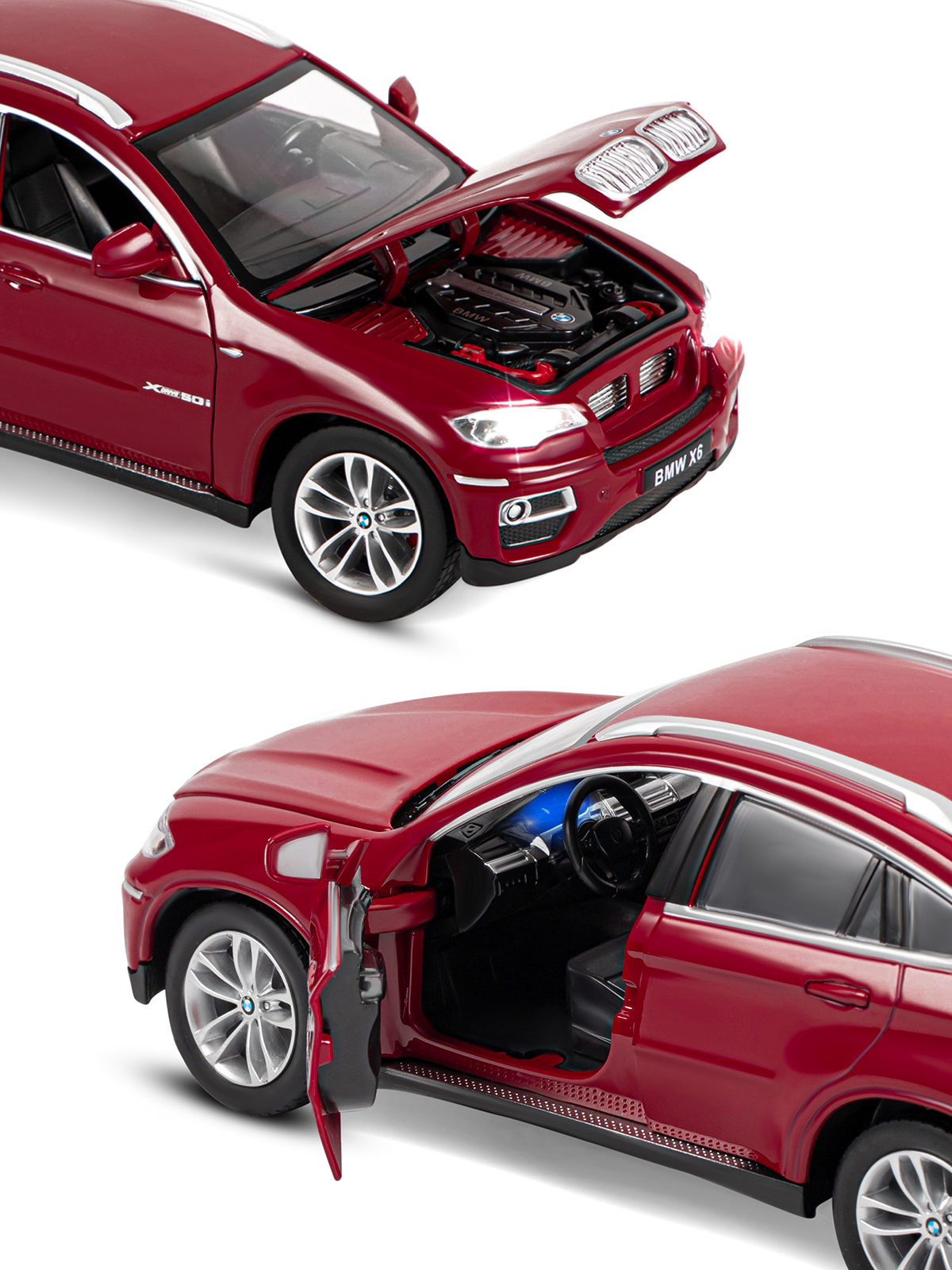 Внедорожник АВТОпанорама BMW X6 1:26 JB1251128 - фото 8