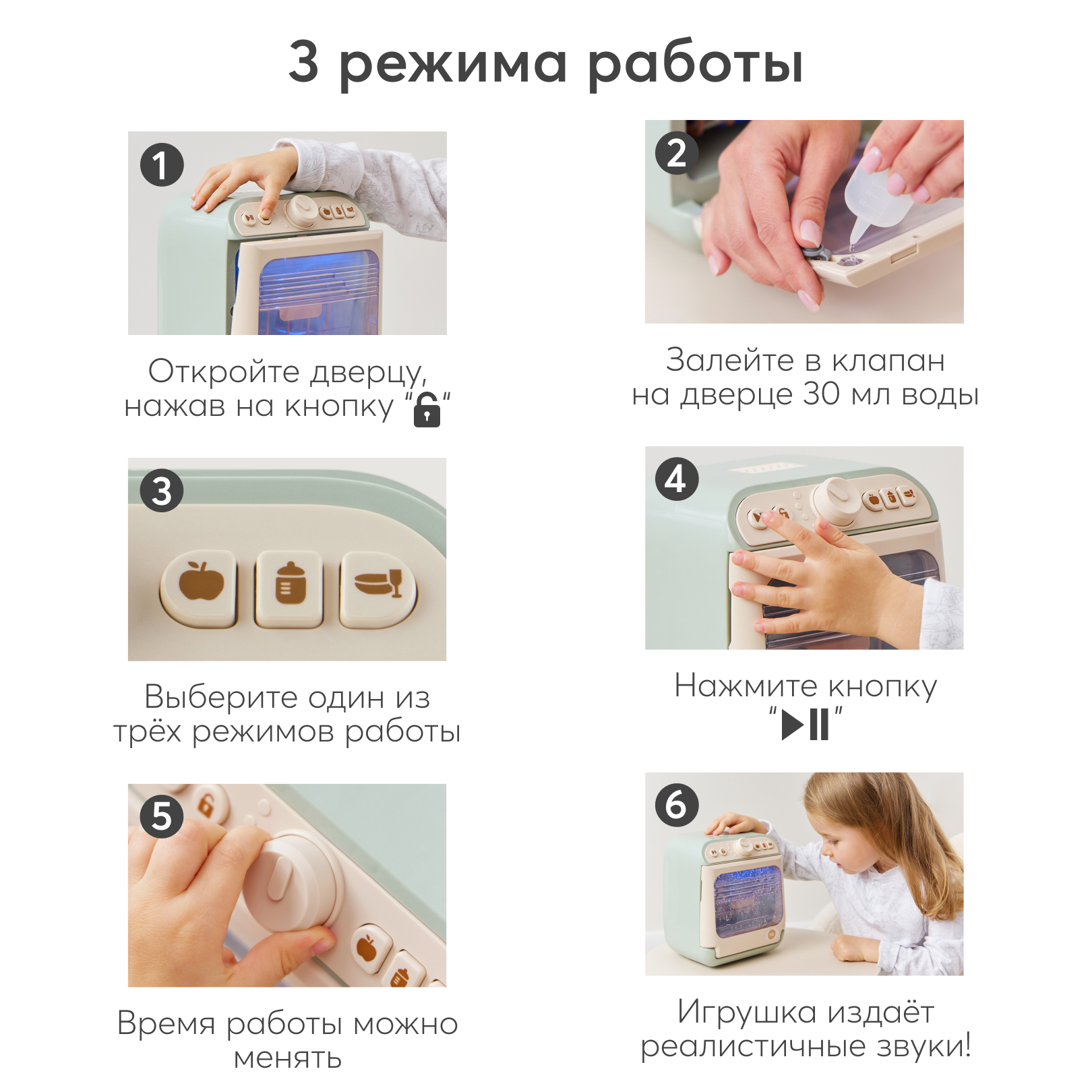 Игрушка Happy Baby посудомоечная машина 12 предм. - фото 5