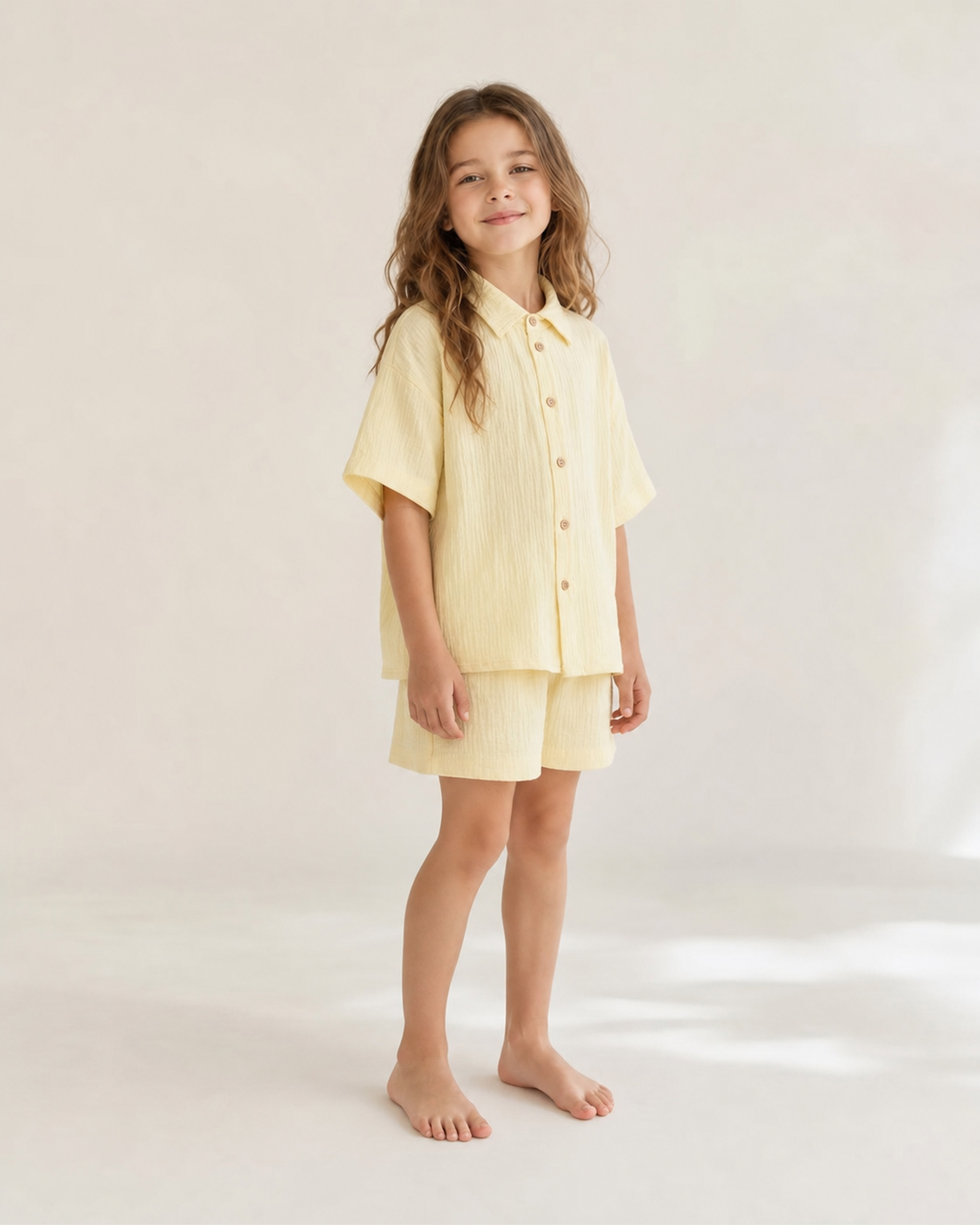Рубашка и шорты Leli dress костюм_с_шортами_муслин_желтый - фото 5
