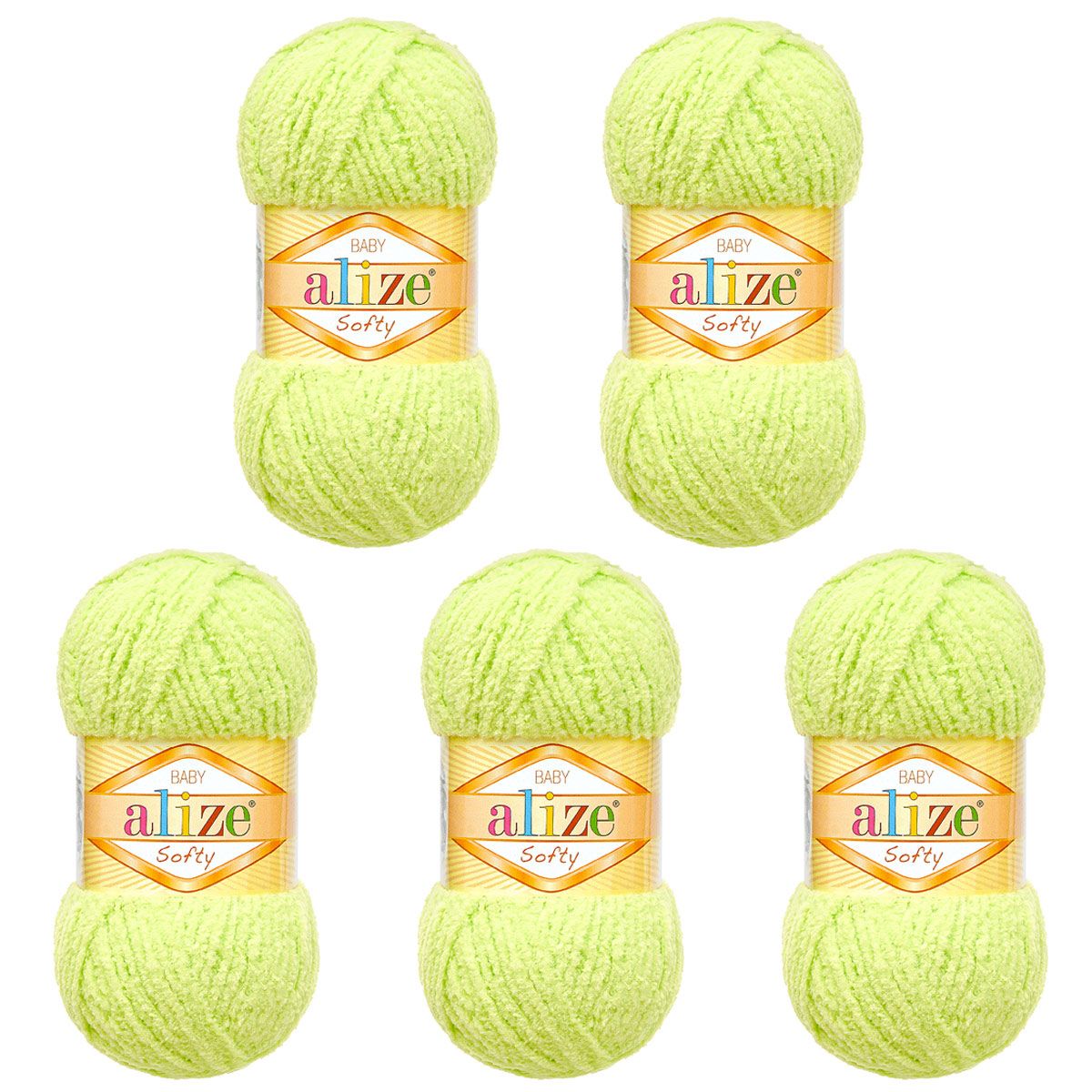 Пряжа для вязания Alize softy 50 гр 115 м микрополиэстер мягкая фантазийная 41 ментол 5 мотков - фото 6
