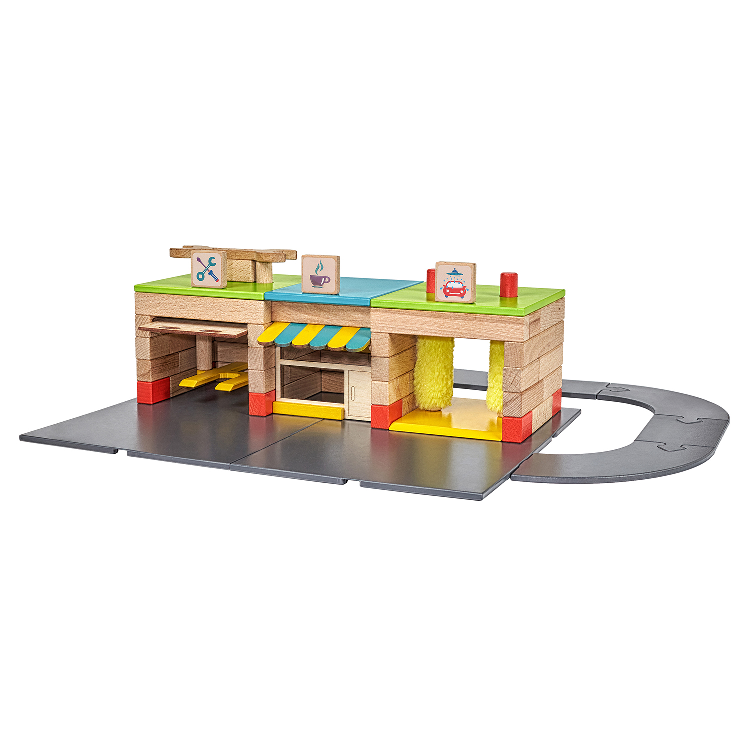 Конструктор WOOD BLOCKS Транспарк деревянный - фото 9