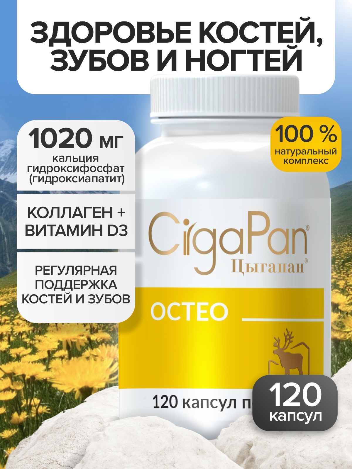 Цыгапан Остео CigaPan Цыгапан кальций д 3 коллаген для костей и суставов - фото 1
