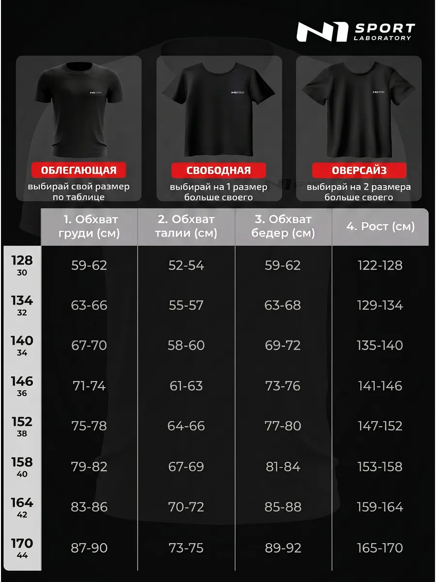 Футболка спортивная N1Sport К1Н-НИК-Р/Д/Ч - фото 9