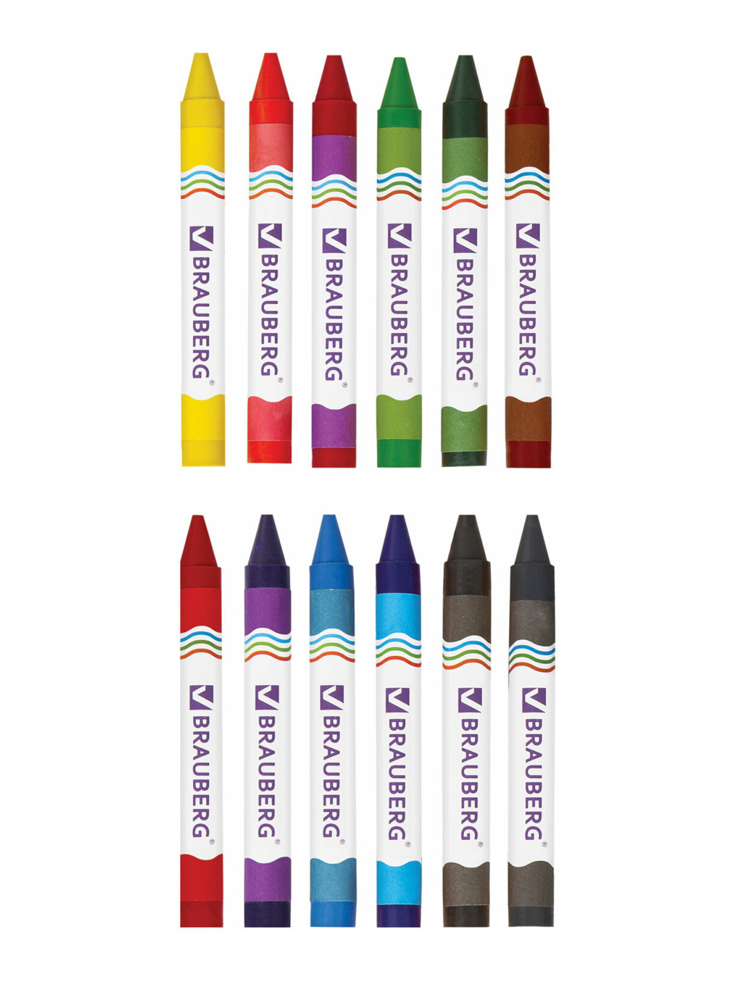 Восковые мелки Brauberg 12 шт. - фото 9