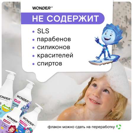 WONDER LAB Набор детские эко средства для малышей: эко гель для купания, эко мыло нейтральное, эко пена для подмывания, эко гель для игрушек