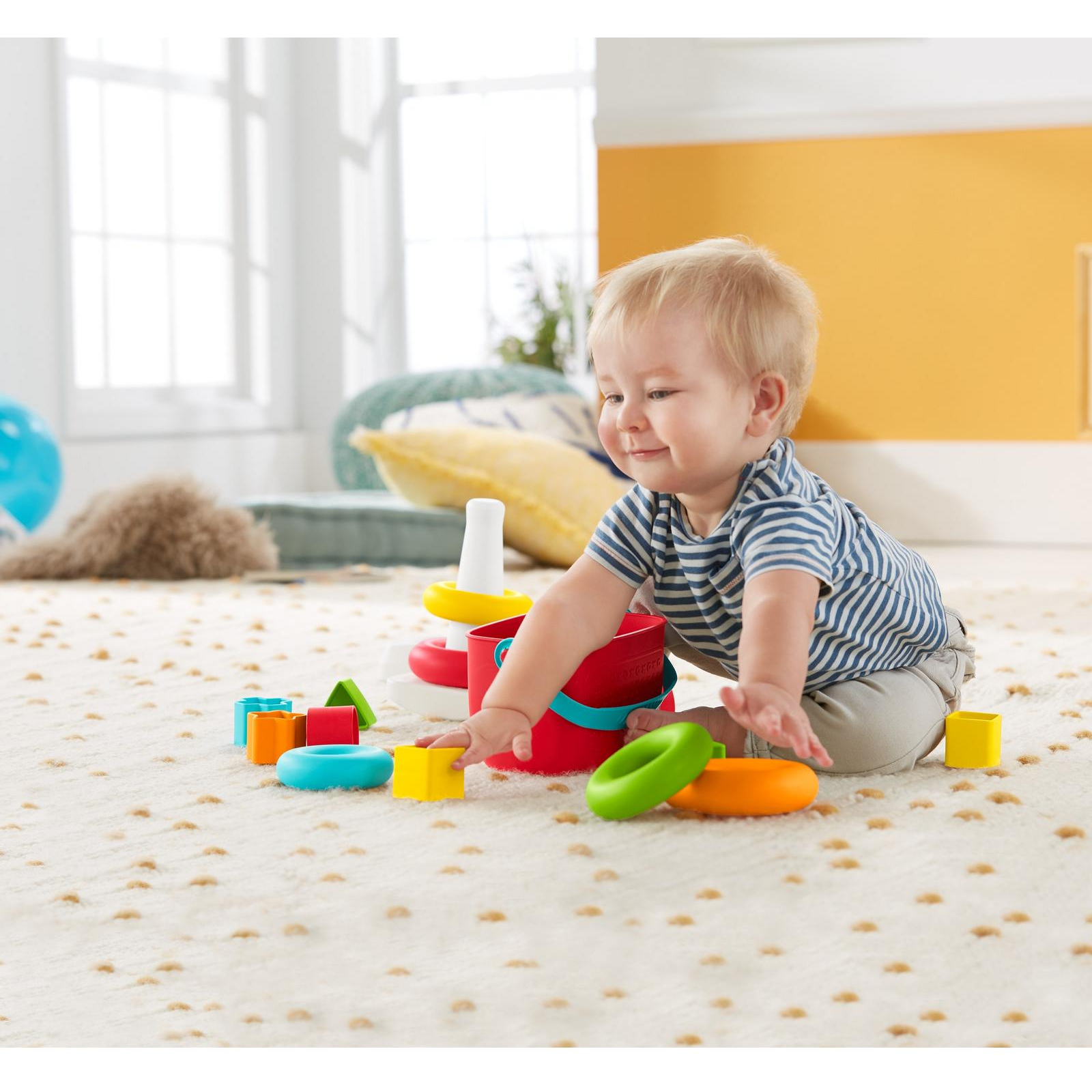Игрушка Fisher Price пирамидка Складывай и толкай - фото 9