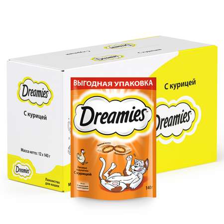 Лакомство для кошек Dreamies подушечки c курицей 140г