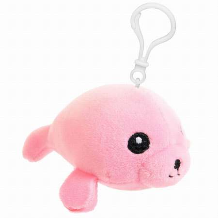 Игрушка Abtoys Supersoft mini Брелок Тюлень розовый с пластиковым карабином