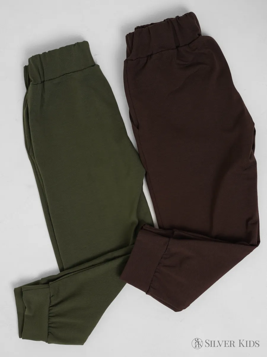 Спортивные брюки 2 шт Супер Пупс 2пр/штаны/хаки/шоколад - фото 3