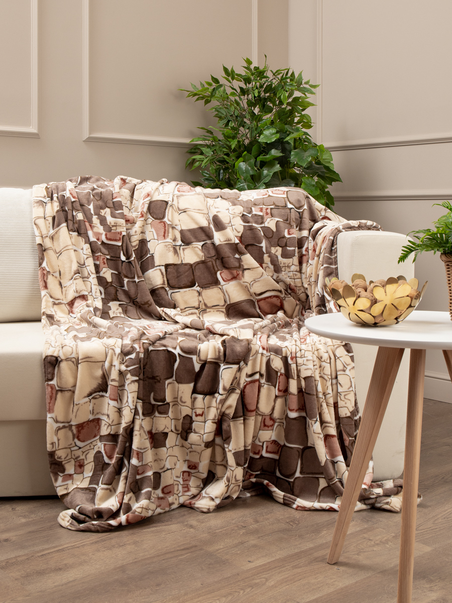 Плед TexRepublic Камешки 140 x 200 см велсофт - фото 9