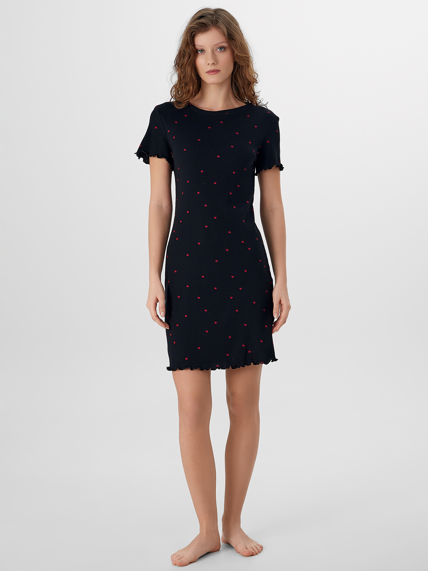 Сорочка ночная Mark Formelle (Марк Формэль) 572405/сердечки на черном - фото 1