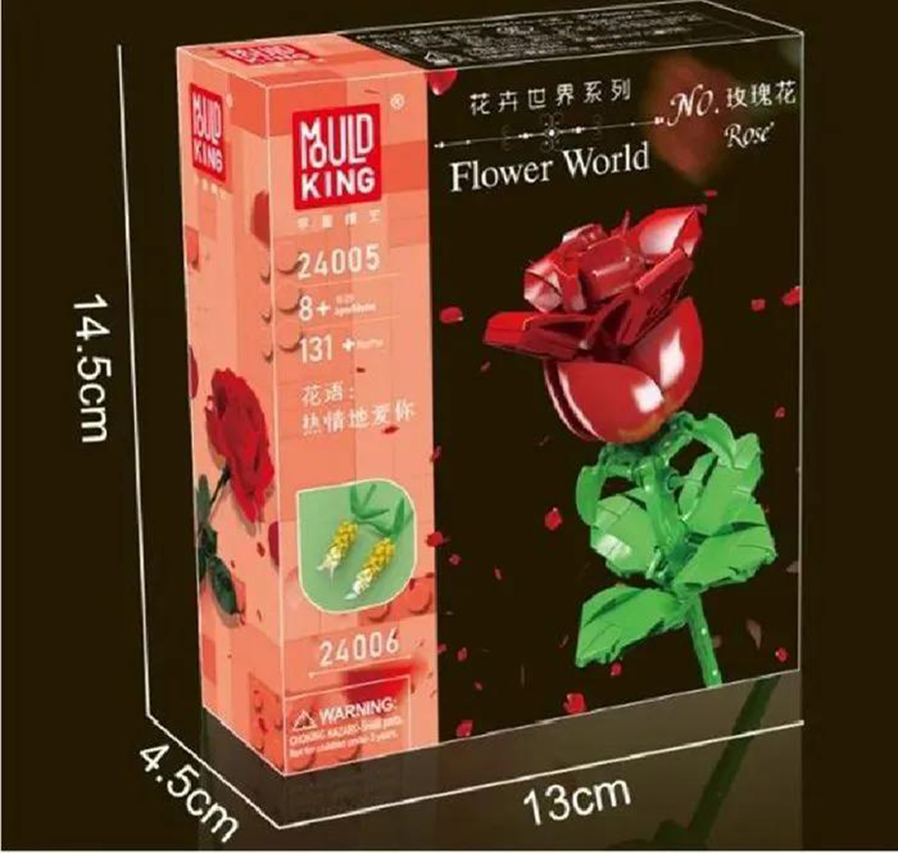 Конструктор Mould King Букет цветов Роза Рубин - фото 8