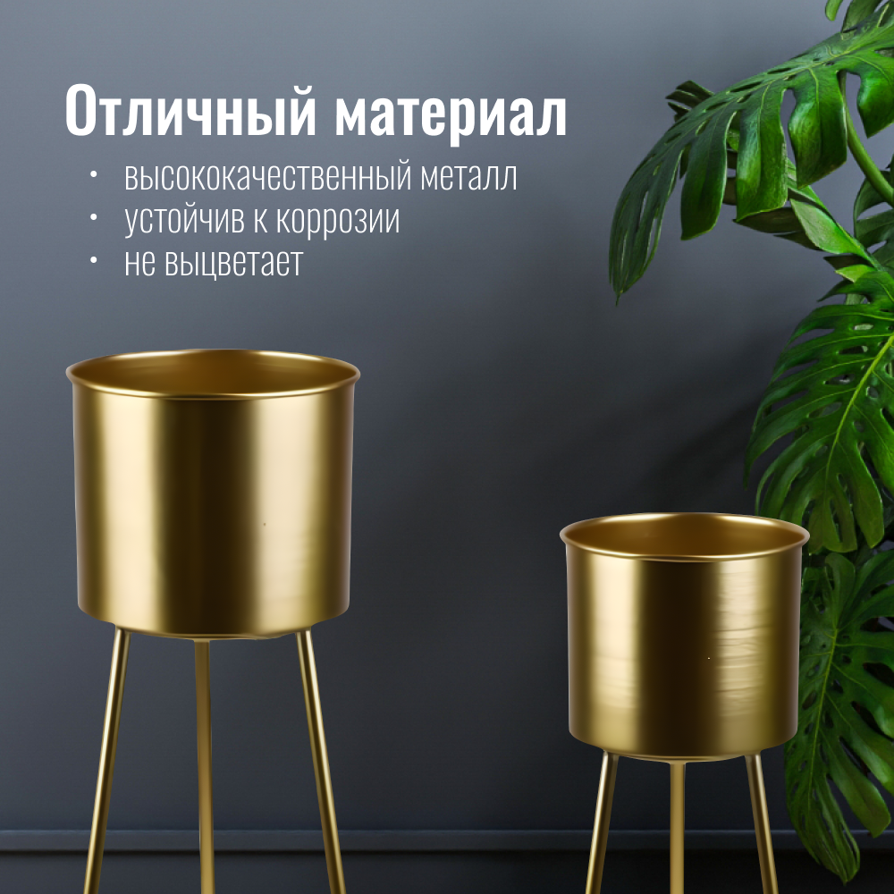 Подставка под кашпо ZDK Homium Flower Duet Trendy набор 2шт - фото 3