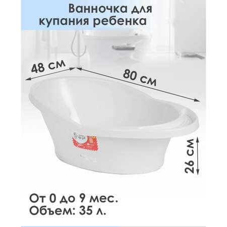 Ванна детская IDiland Little Angel 35л с термометром и сливом белая