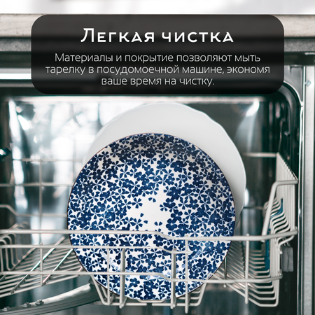 Тарелка ZDK Japanese Collection Очарование цвет белый/синий D20см