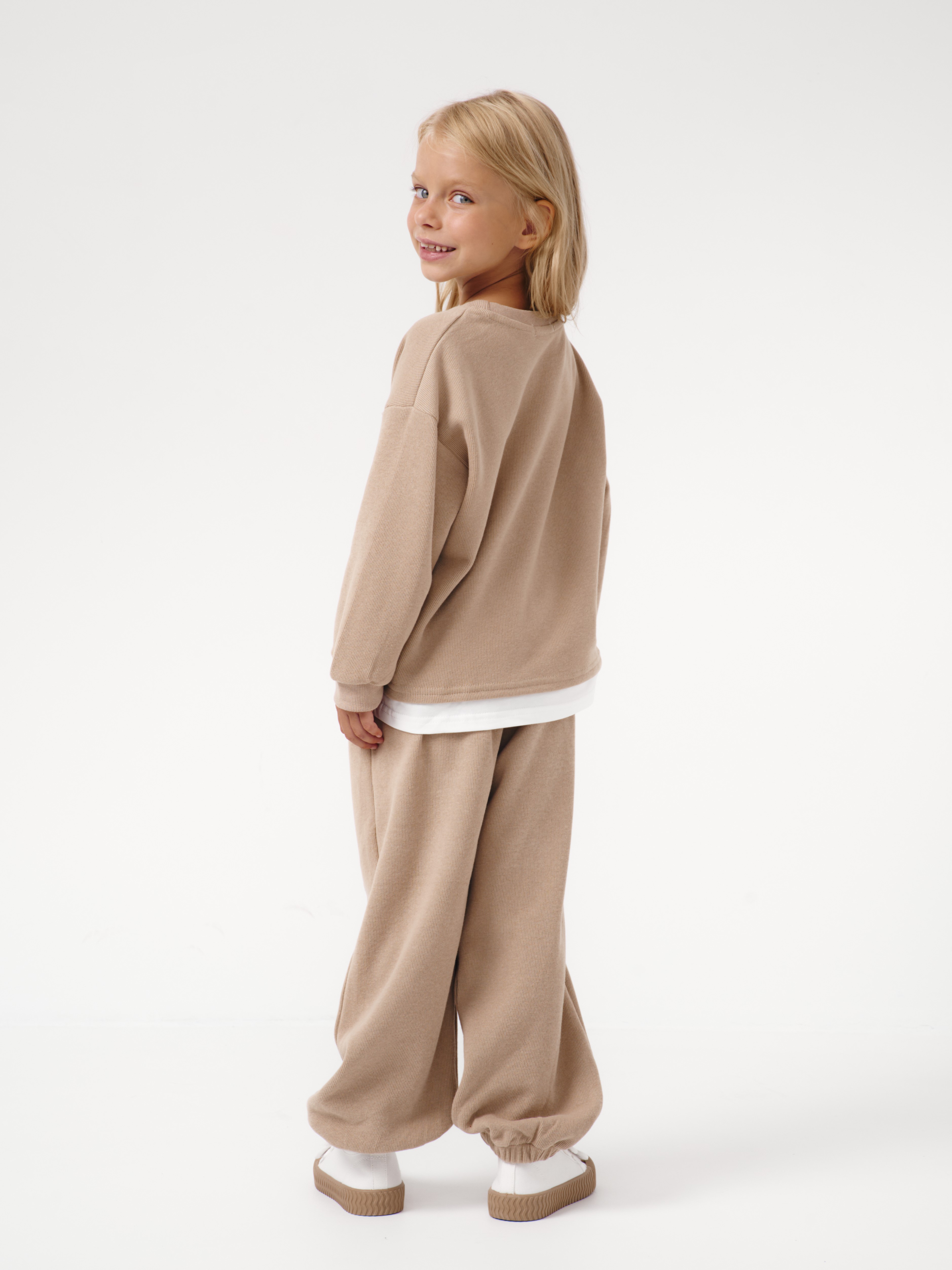 Костюм спортивный OZITI KIDS ok010235/бежевый - фото 6