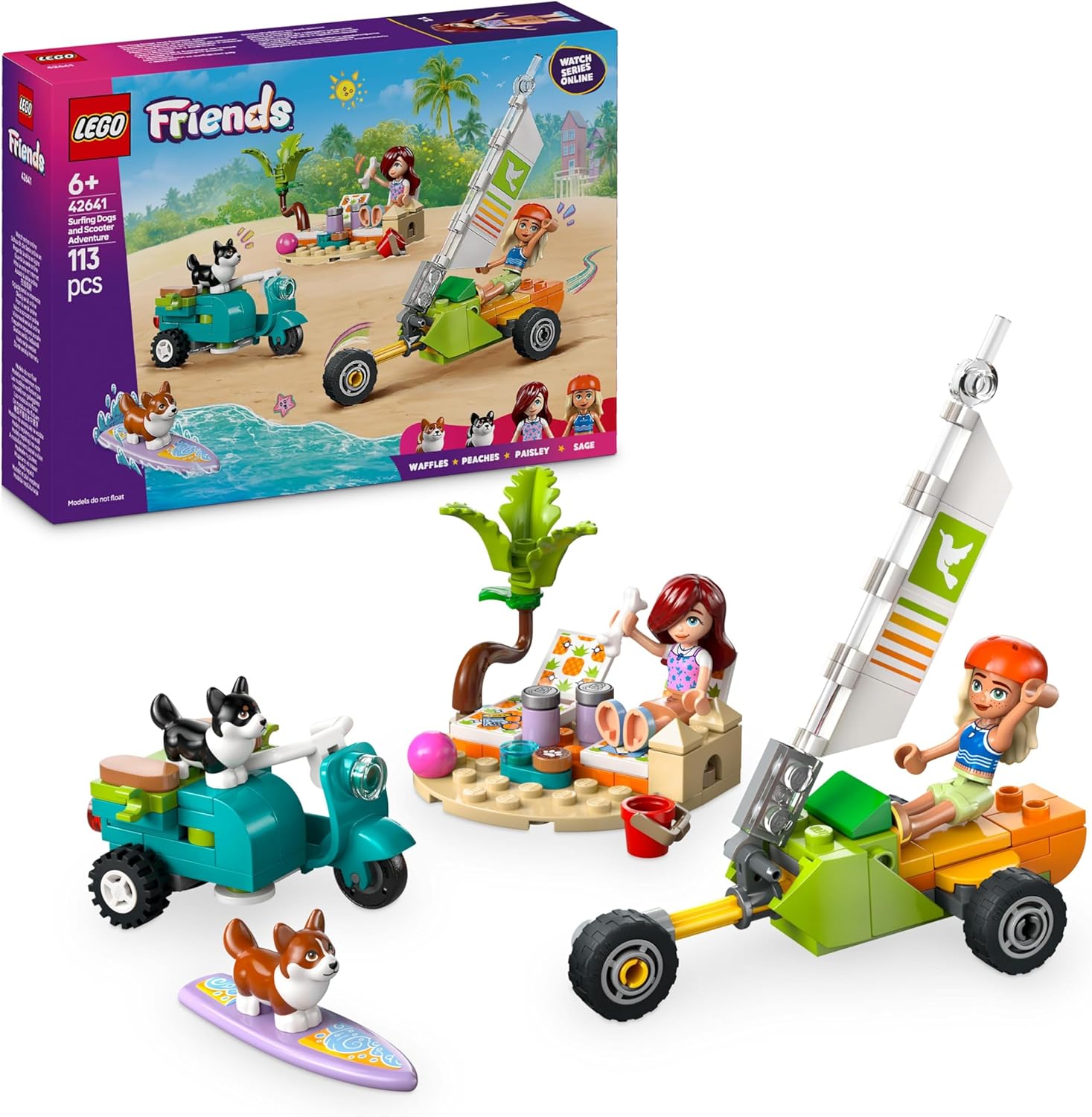 Конструктор LEGO Friends Собаки-сёрфингисты 113 дет. - фото 1