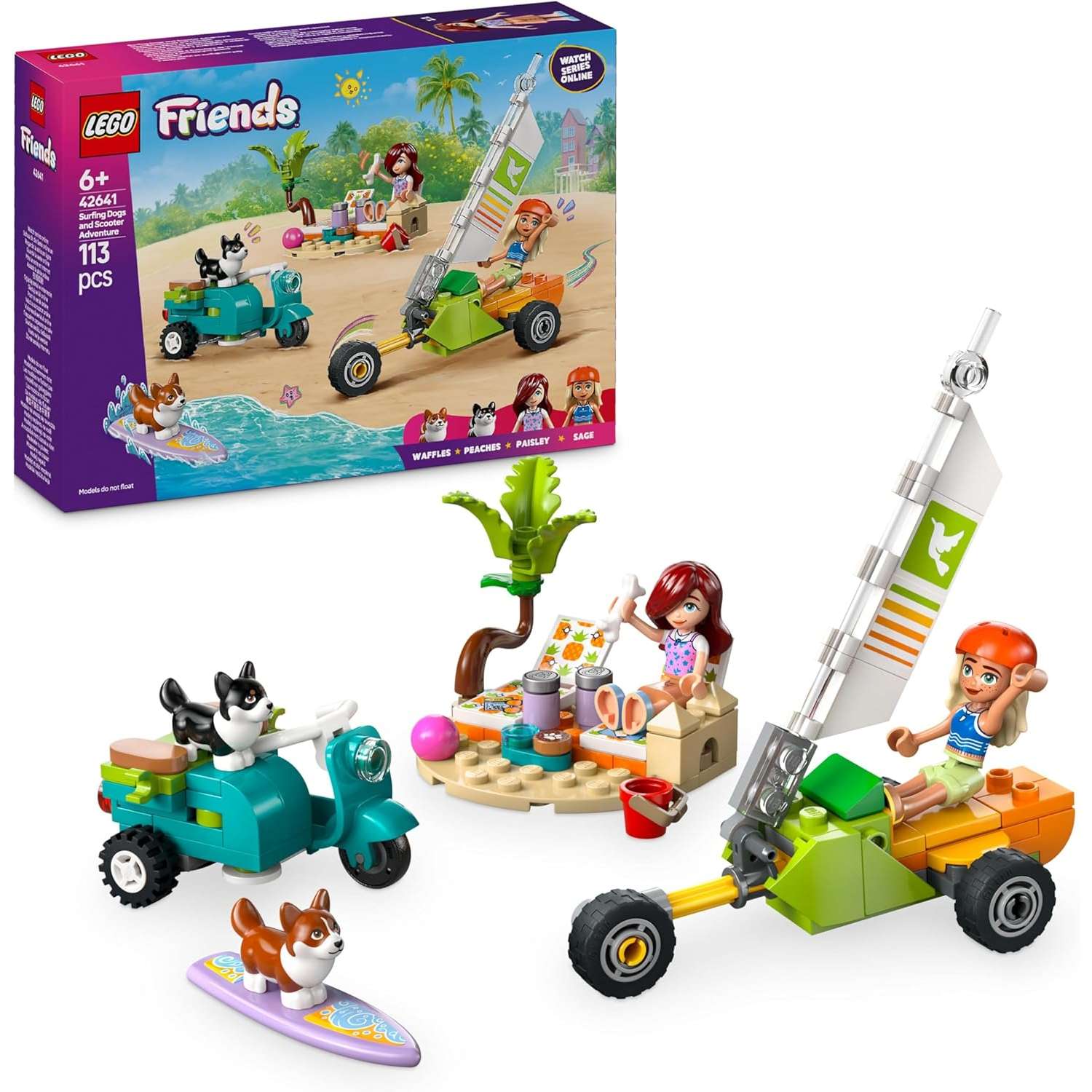 Конструктор LEGO Friends Собаки-сёрфингисты 113 дет. - фото 1