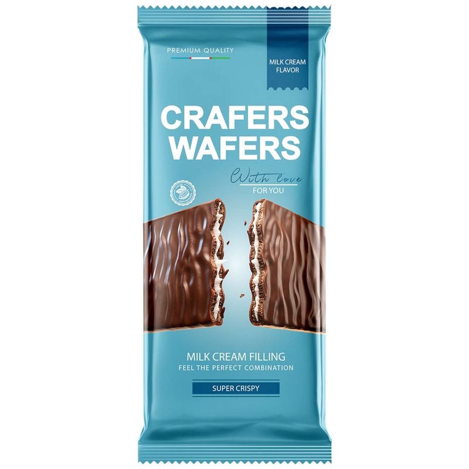 Плитка вафельная Nmedov Crafers Wafers глазированная молочная начинка 50г - фото 1