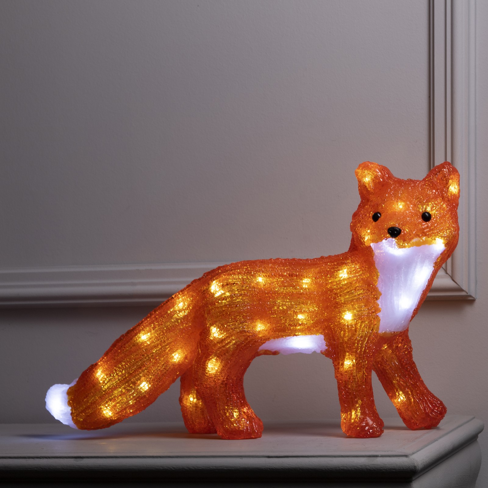 Светодиодная фигура Sima-Land «Лисица» 46×12×21 см акрил 50 LED 220 В свечение белое - фото 1
