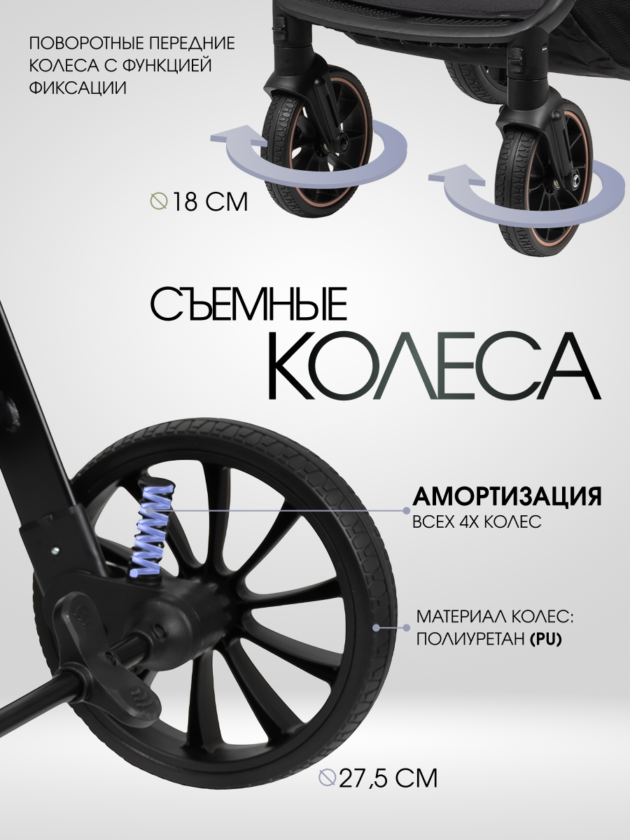 Коляска 3в1 Costa Райдер серый - фото 6
