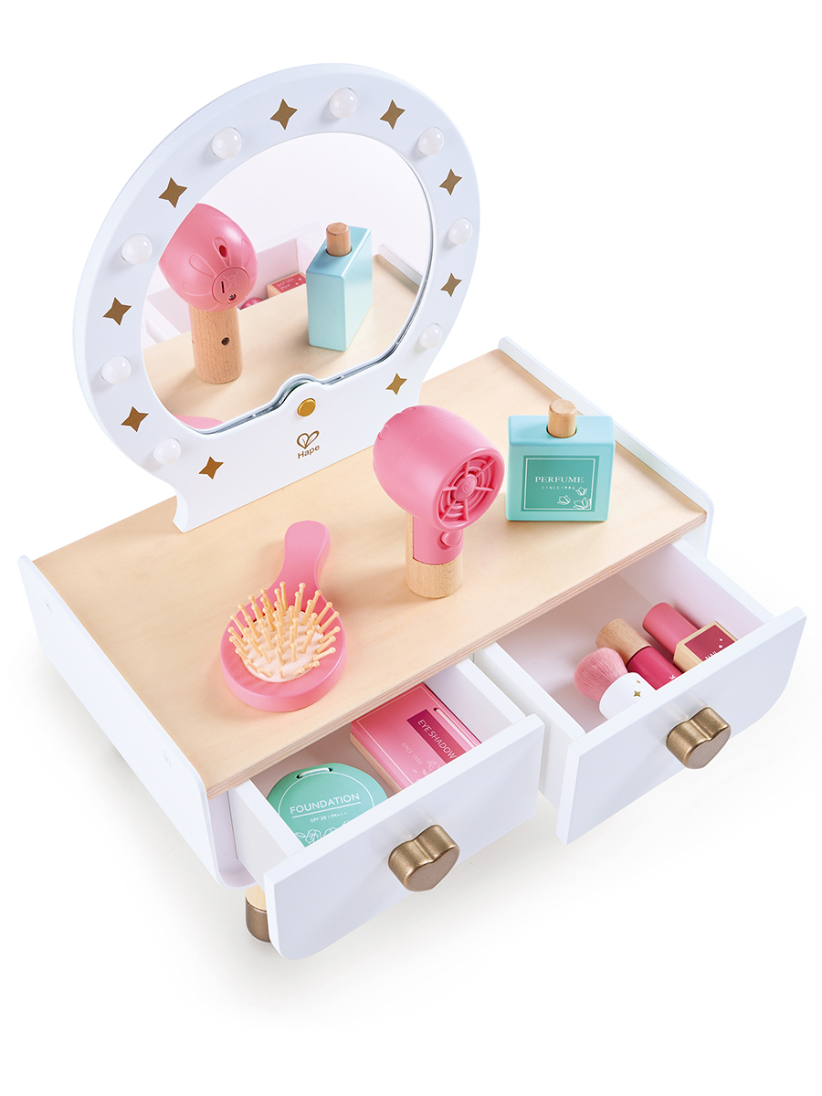 Игрушка Hape туалетный столик, фен, косметика - фото 7