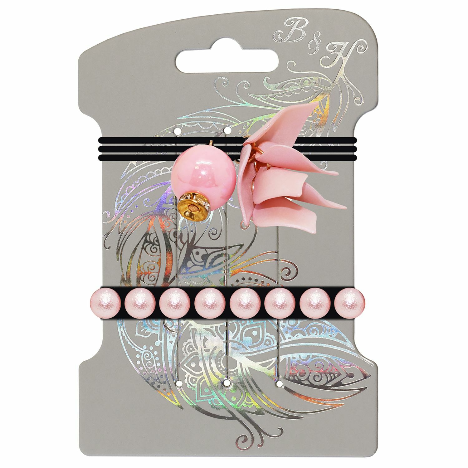 Резинка B and H Жемчужные шарики и цветок 2 шт. - фото 7