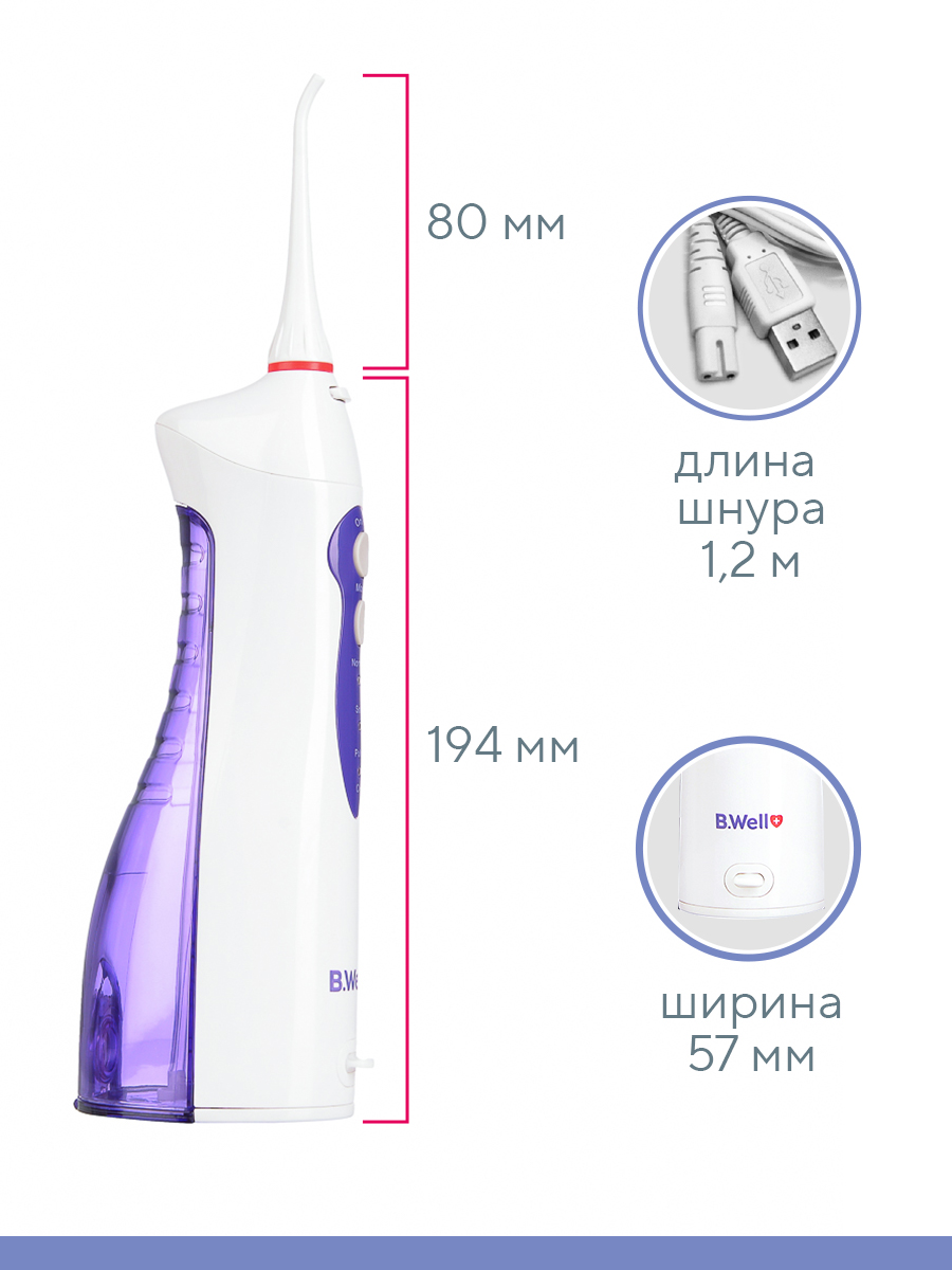 Ирригатор B.Well импульсный 3 реж. - фото 12