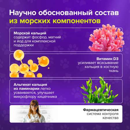 Корм для животных Pets health для поддержки костной ткани после травм и нагрузок собак и кошек