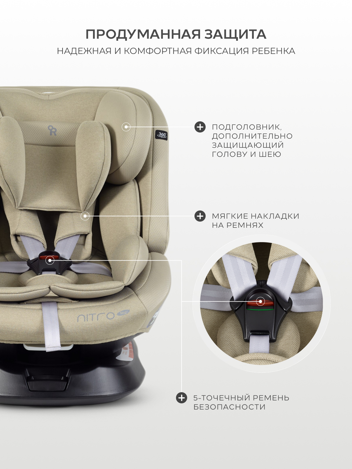 Автокресло Rant Nitro Isofix 0+/1/2/3 (0-36 кг) серый - фото 6