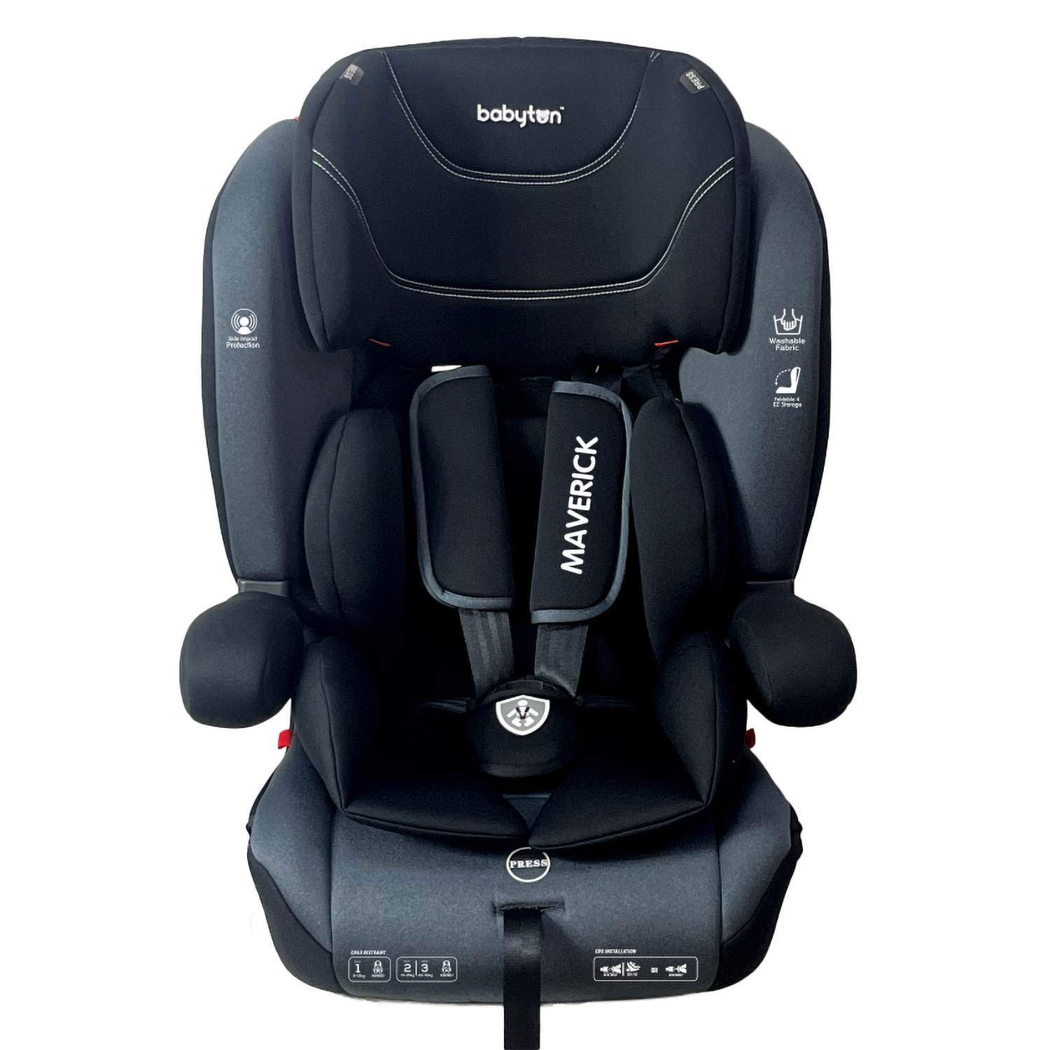 Автокресло Babyton Maverick Black Isofix 1/2/3 (9-36 кг) - фото 20