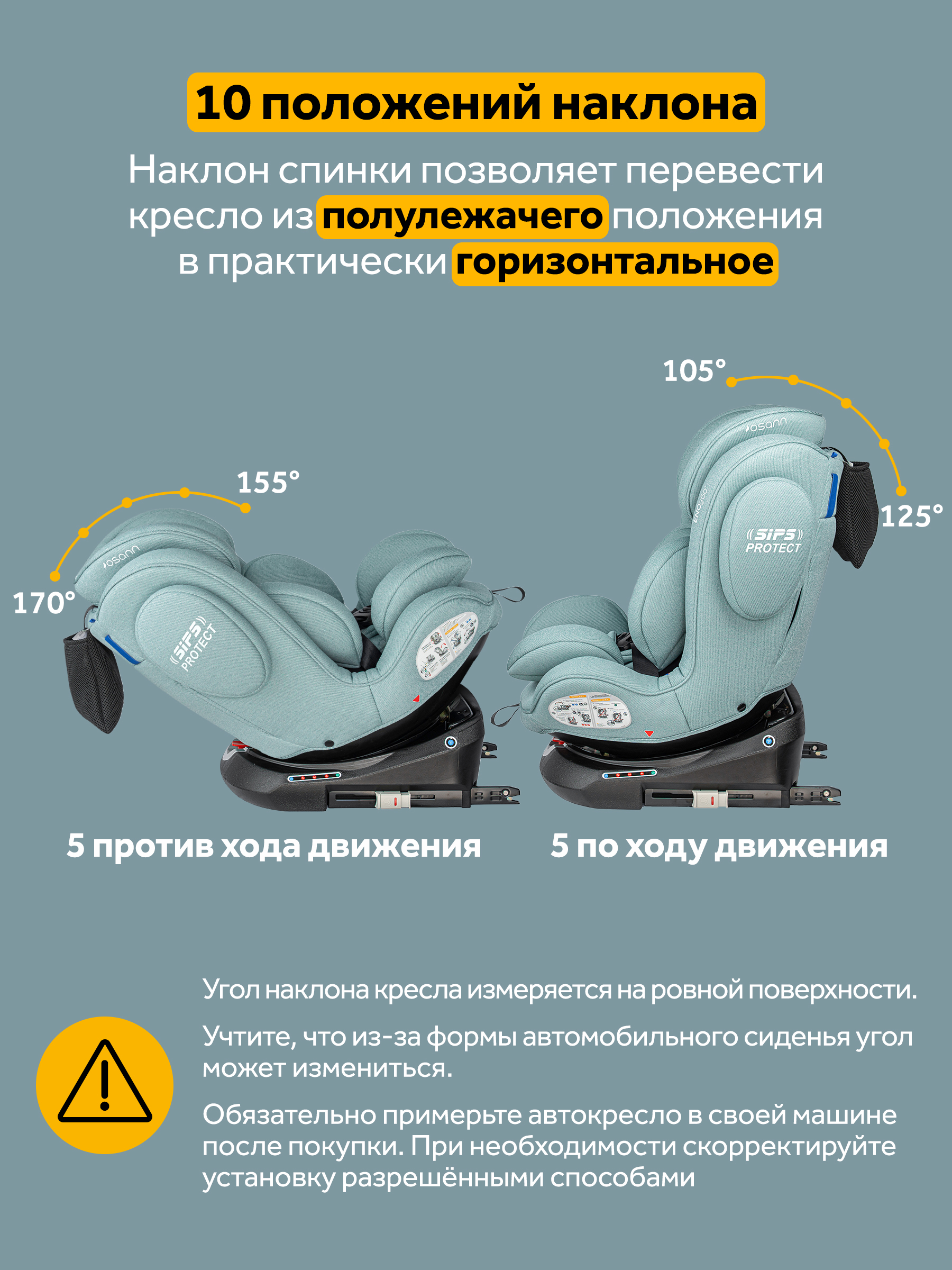 Автокресло Osann Eno 360 Sky 0-36 кг Isofix 0+/1/2/3 (0-36 кг) бирюзовый - фото 6
