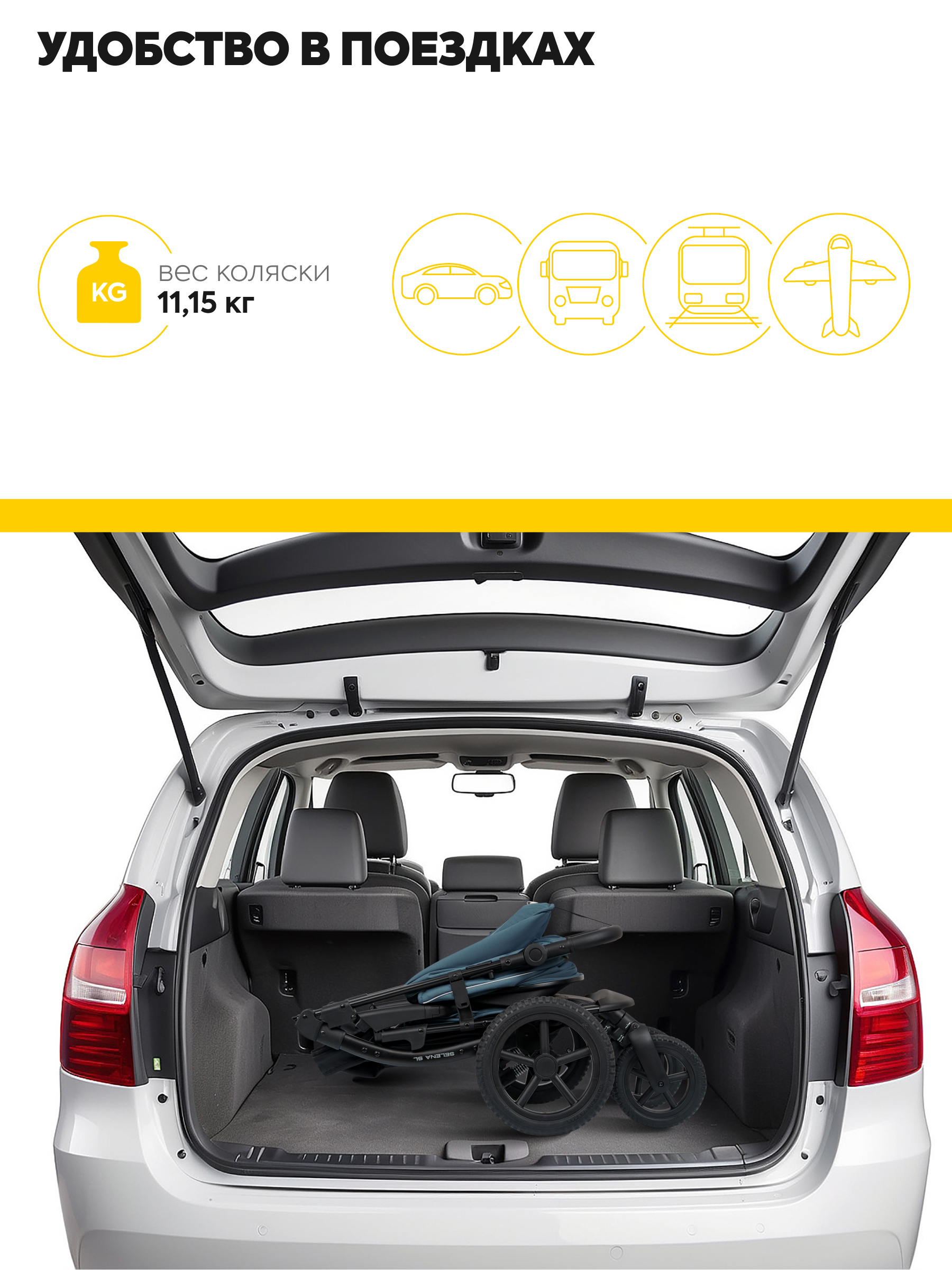 Коляска прогулочная JOVOLA Selena SL, всесезонная синий - фото 2