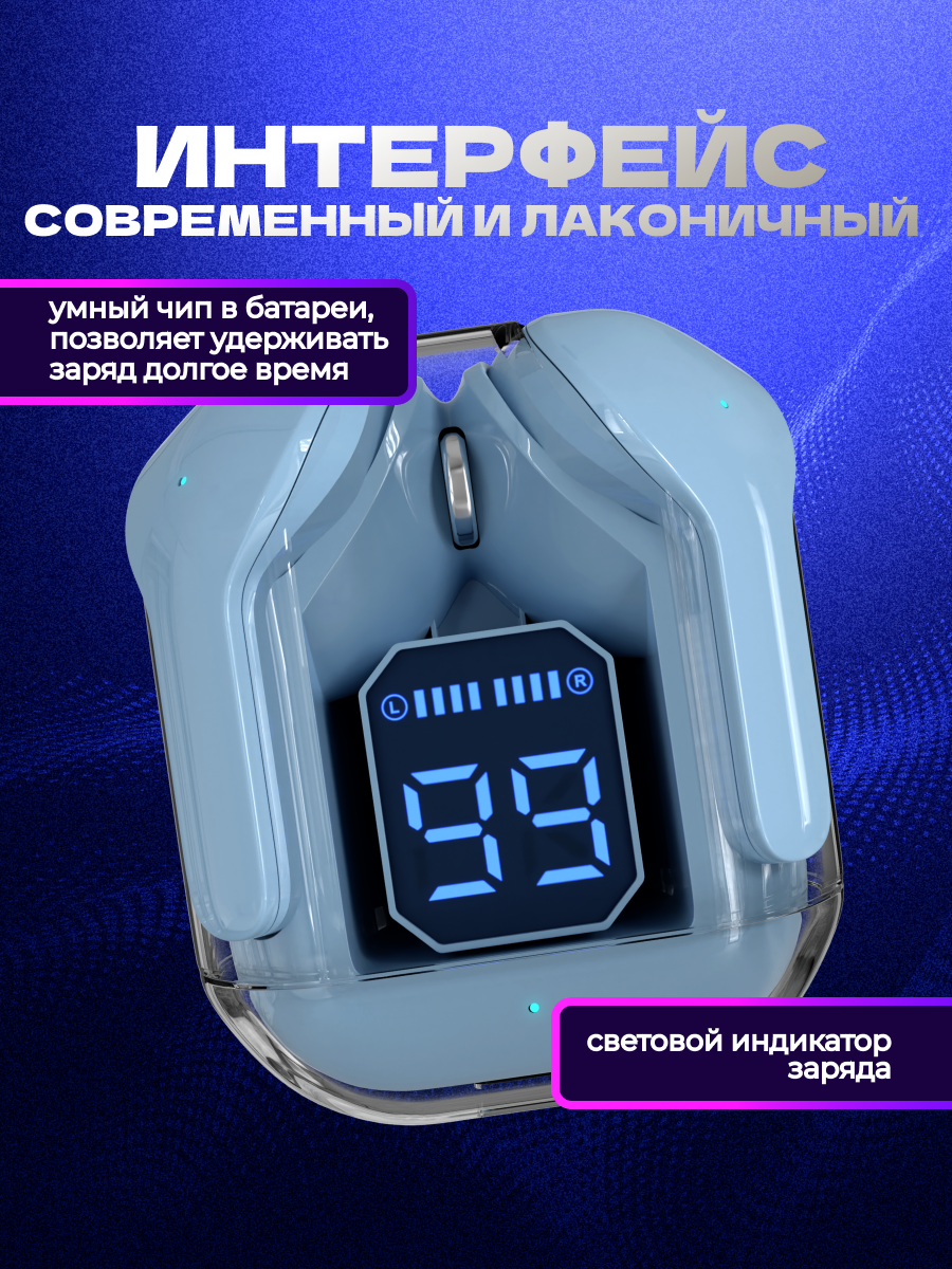 Наушники TWS More Choice Blue - фото 2