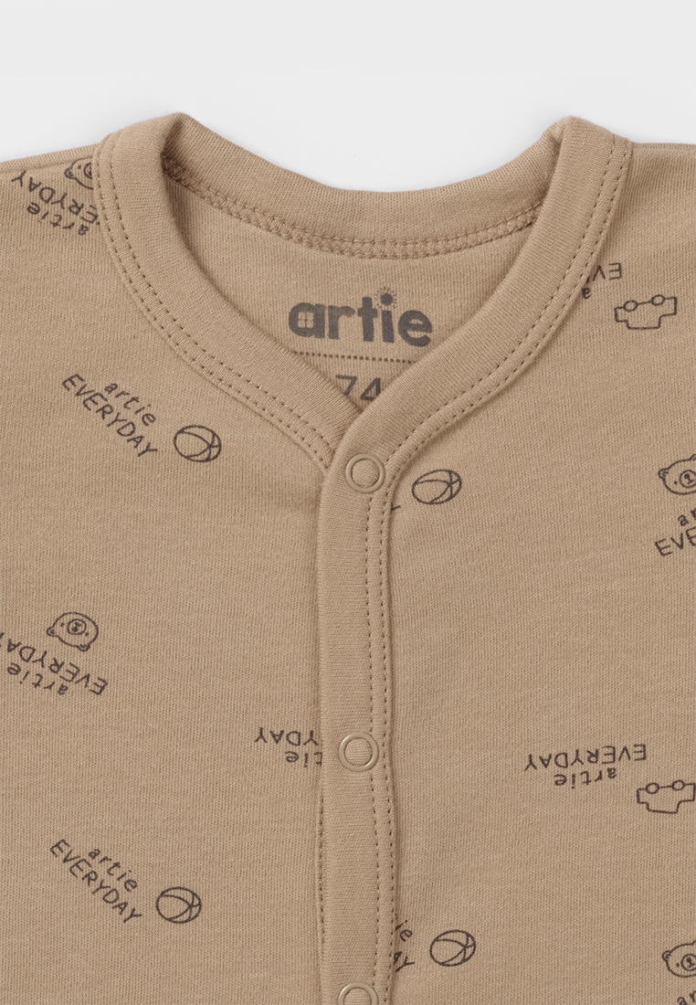 Комбинезон 2 шт artie S25B18K2-1482M/Молочный-коричневый - фото 3