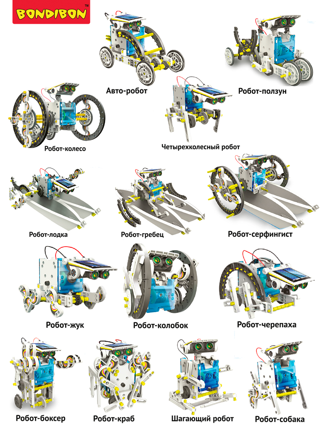 Набор для опытов Bondibon Солнечный Кибер Робот 14в1 - фото 11
