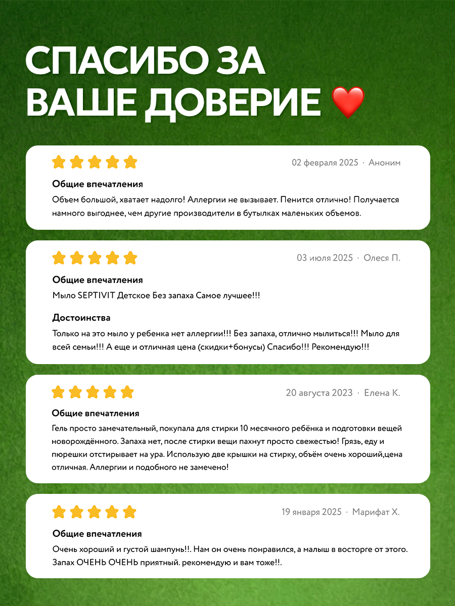 Шампунь SEPTIVIT KIDS детский для девочек 0+ 5000 мл - фото 23