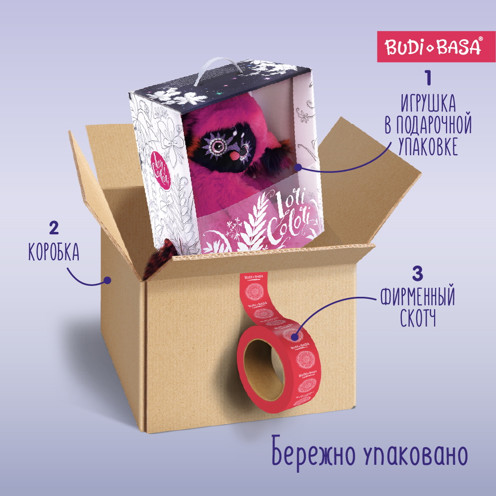 Мягкая игрушка BUDI BASA Лори Колори Нео черный 30 см LR30-06 - фото 5