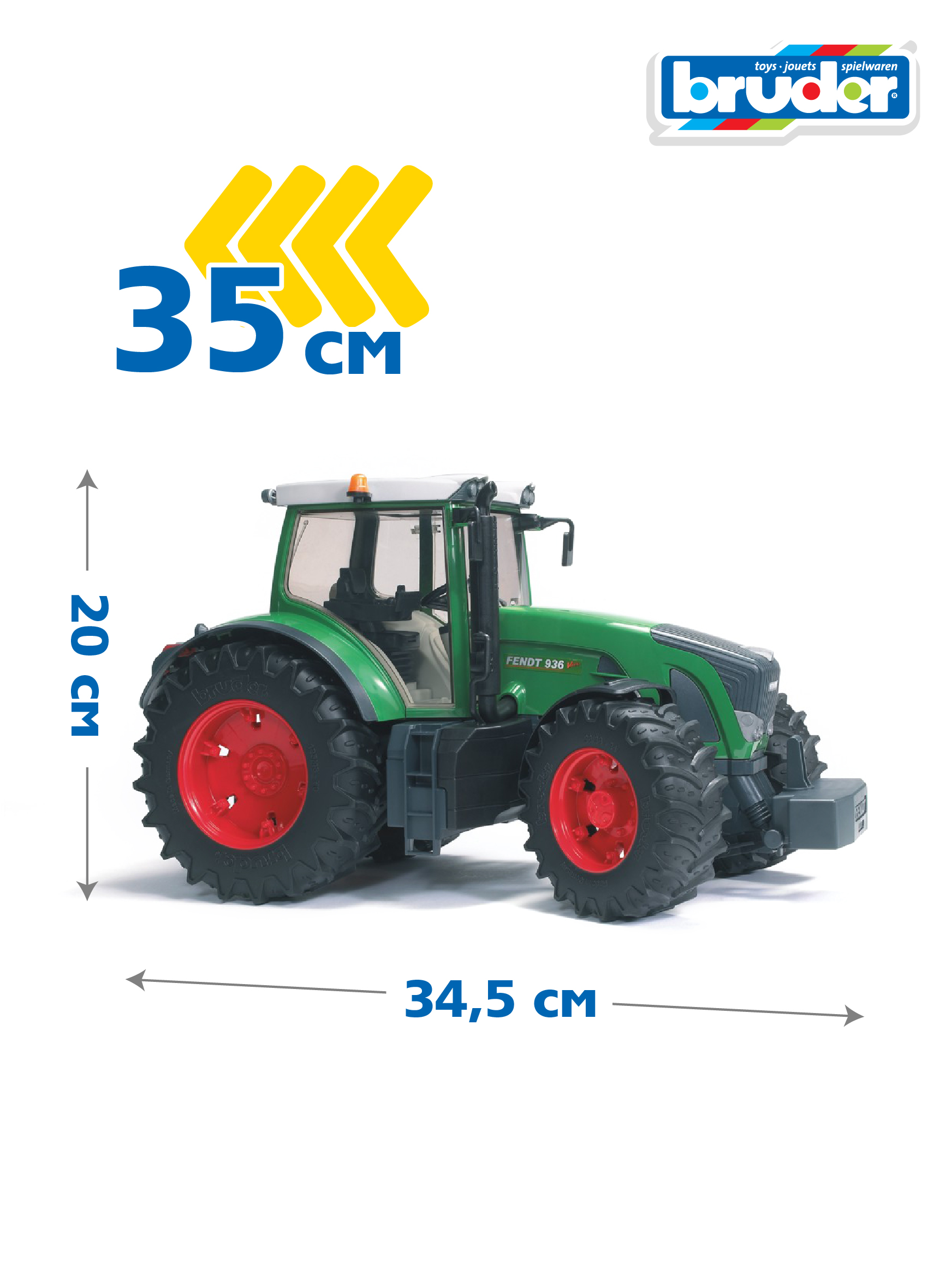Трактор Bruder Fendt 936 Vario 1:16 03-040 - фото 2