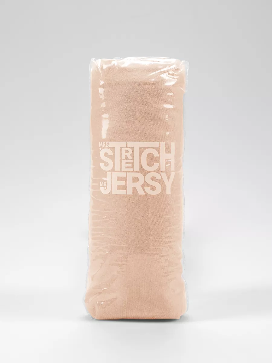 Простыня Mrs.Stretch Mr.Jersy Бежевый 140 x 200 см на резинке - фото 6