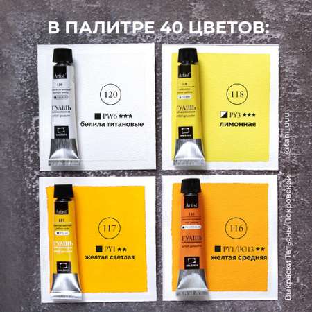 Краски гуашь Малевичъ 40 цв.