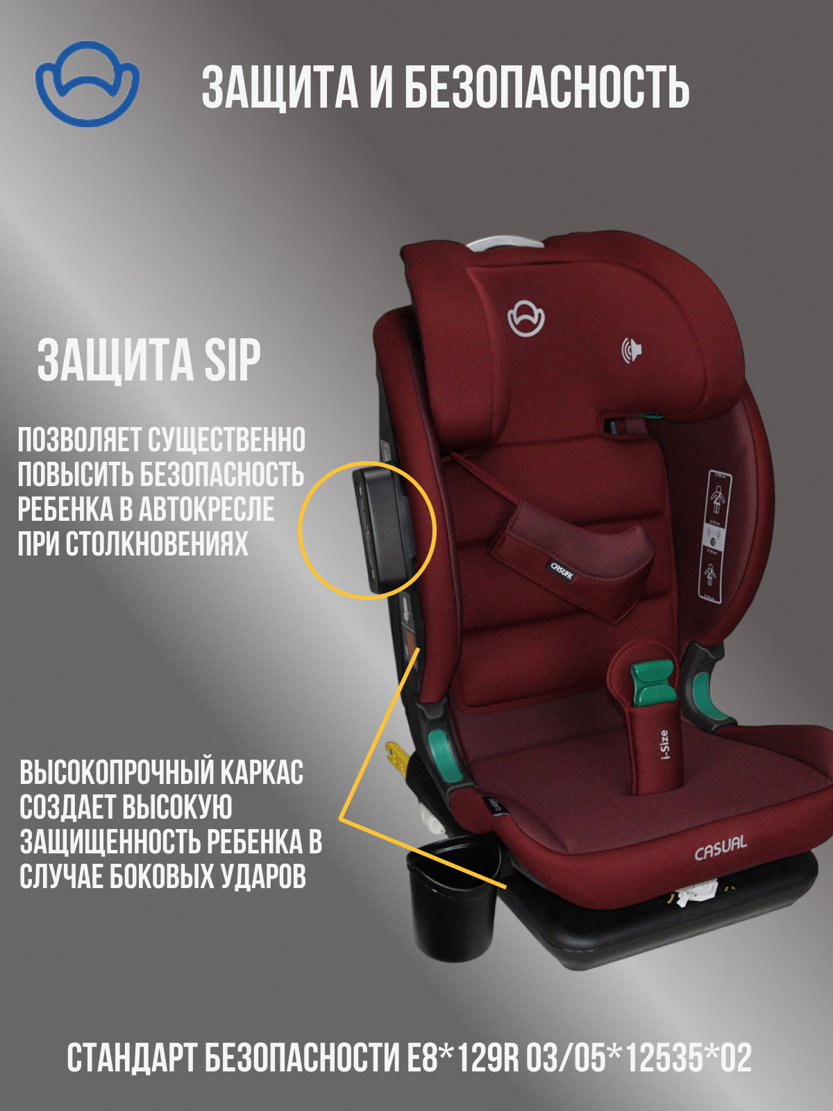 Автокресло Casual Classfix Plus Isofix 2/3 (15-36 кг) бордовый - фото 4